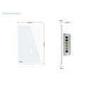 livolo US-Standardschalter elektrisch 2 Gang 1-Wege-Schalter Stromversorgung Lichtschalter VL-C502-11